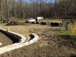 a lawn in fairfield Connecticut tilled and ready for a new lawn