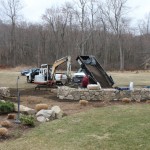 Garden in Winter While We Build Stone Wall