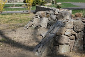 Masonry Stone Wall Entrance into Corral