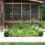 Belgian block and Beach Pebble Border for Herb Garden