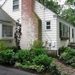 Natural stone path to mailbox and utilities