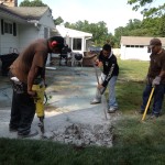 Deconstruction of thick cement patio